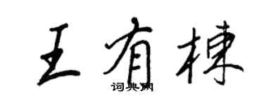 王正良王有棟行書個性簽名怎么寫