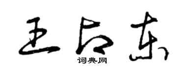 曾慶福王占東草書個性簽名怎么寫