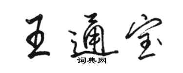 駱恆光王通寶行書個性簽名怎么寫