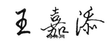 駱恆光王嘉添行書個性簽名怎么寫