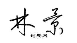 梁錦英林景草書個性簽名怎么寫