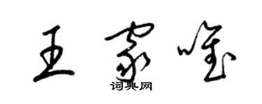 梁錦英王家唯草書個性簽名怎么寫