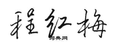 駱恆光程紅梅行書個性簽名怎么寫