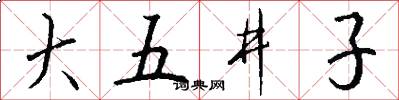 大五井子怎么寫好看
