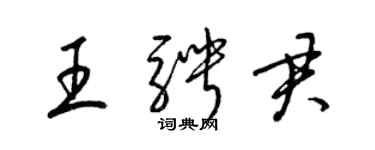 梁錦英王騁君草書個性簽名怎么寫