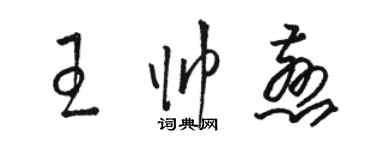 駱恆光王帥慈草書個性簽名怎么寫