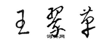 駱恆光王翠革草書個性簽名怎么寫