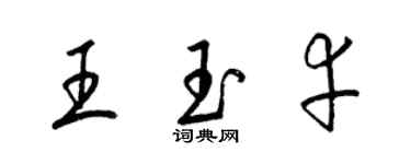 梁錦英王玉幸草書個性簽名怎么寫