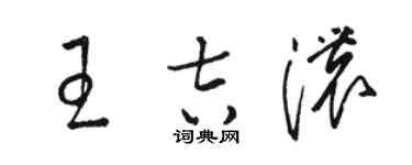 駱恆光王吉濃草書個性簽名怎么寫