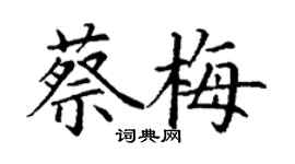 丁謙蔡梅楷書個性簽名怎么寫