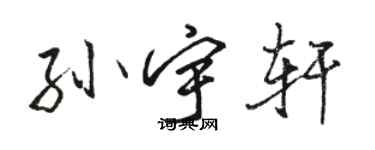 駱恆光孫宇軒行書個性簽名怎么寫