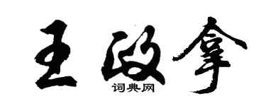 胡問遂王政拿行書個性簽名怎么寫