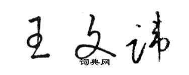 駱恆光王文諱草書個性簽名怎么寫