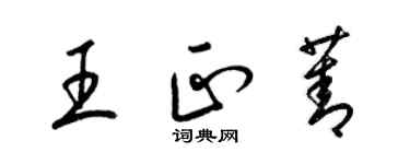 梁錦英王正菁草書個性簽名怎么寫