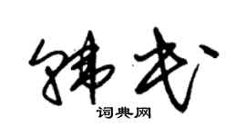 朱錫榮韓民草書個性簽名怎么寫