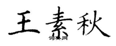 丁謙王素秋楷書個性簽名怎么寫