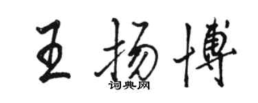 駱恆光王揚博行書個性簽名怎么寫