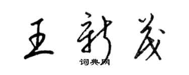 梁錦英王新茂草書個性簽名怎么寫