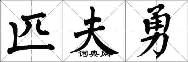 翁闓運匹夫勇楷書怎么寫