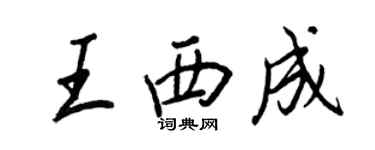 王正良王西成行書個性簽名怎么寫