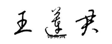 梁錦英王蓮君草書個性簽名怎么寫