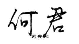 曾慶福何君行書個性簽名怎么寫