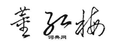 駱恆光董紅梅草書個性簽名怎么寫
