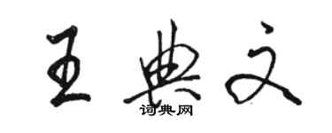 駱恆光王典文行書個性簽名怎么寫