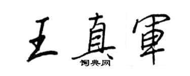 王正良王真軍行書個性簽名怎么寫