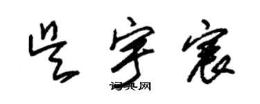 朱錫榮吳宇宸草書個性簽名怎么寫