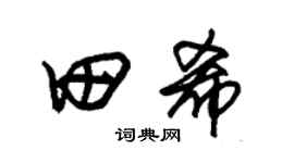 朱錫榮田希草書個性簽名怎么寫