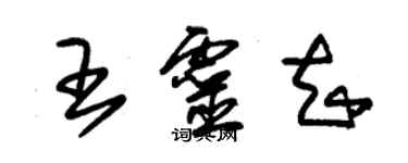 朱錫榮王靈知草書個性簽名怎么寫