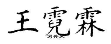 丁謙王霓霖楷書個性簽名怎么寫