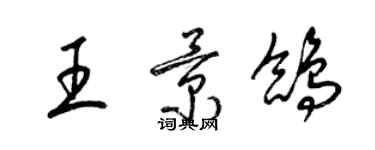 梁錦英王景鴿草書個性簽名怎么寫