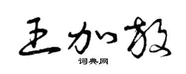 曾慶福王加放草書個性簽名怎么寫