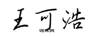 王正良王可浩行書個性簽名怎么寫