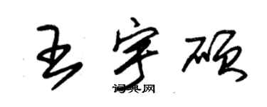 朱錫榮王宇碩草書個性簽名怎么寫