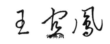 駱恆光王宜鳳草書個性簽名怎么寫