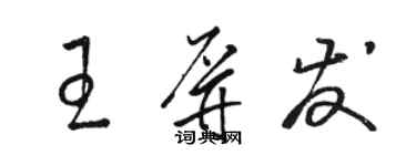 駱恆光王屏發草書個性簽名怎么寫