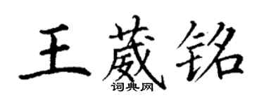 丁謙王葳銘楷書個性簽名怎么寫