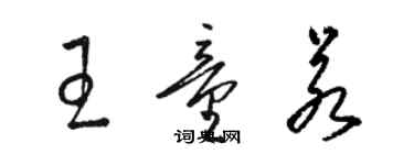 駱恆光王童若草書個性簽名怎么寫