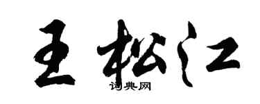胡問遂王松江行書個性簽名怎么寫
