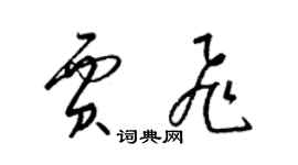 梁錦英賈飛草書個性簽名怎么寫