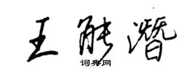 王正良王能潛行書個性簽名怎么寫