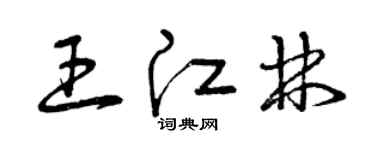 曾慶福王江林草書個性簽名怎么寫