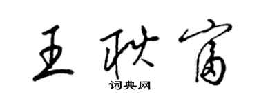 梁錦英王耿富草書個性簽名怎么寫