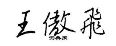 王正良王傲飛行書個性簽名怎么寫