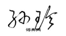 駱恆光孫珍草書個性簽名怎么寫