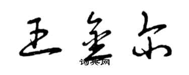 曾慶福王金爾草書個性簽名怎么寫