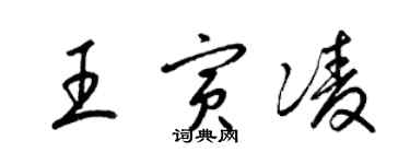 梁錦英王寅凌草書個性簽名怎么寫